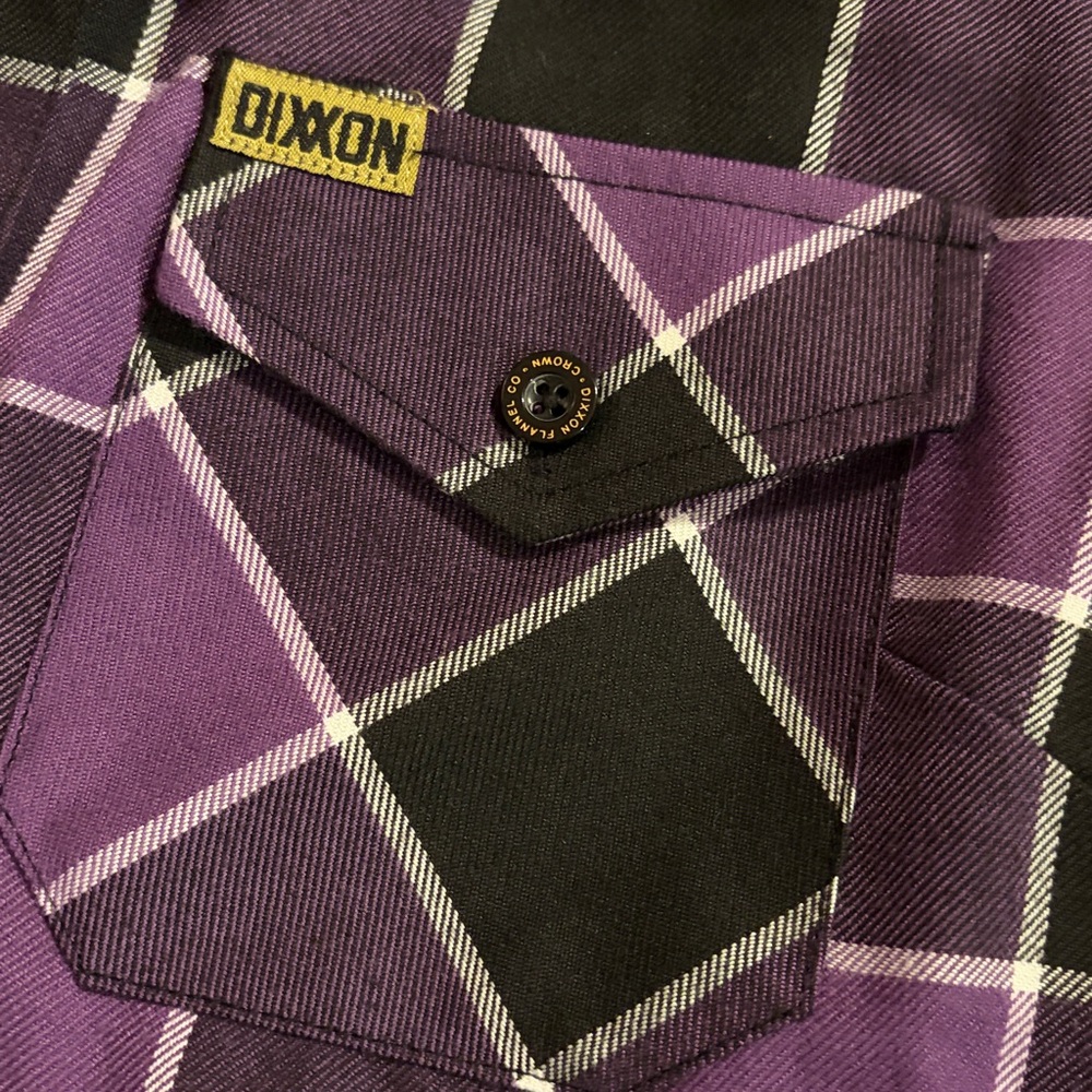 Dixxon The Crown Flannel Ladies Size Small Purple Plaid - Picture 3 of 7